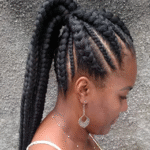 High Ponytail with Chunky Braids