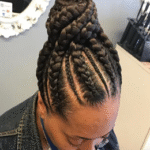 Intertwined Cornrow Updo