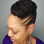 Twist Braids Flat Top Updo